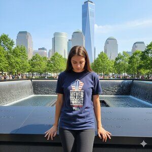 🦅 NEVER FORGET 9/11 Blood Donor Graphic Tee Med 🦅